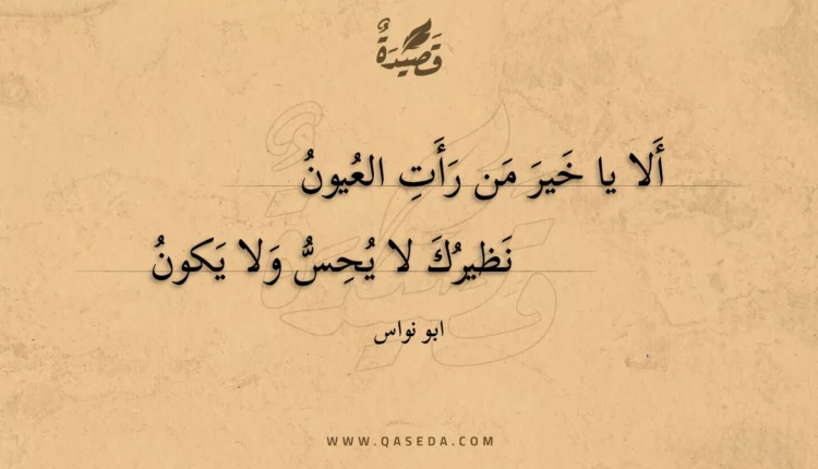 قصيدة ألا يا خير من رأت العيون