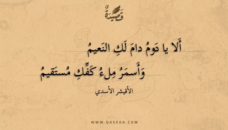 قصيدة ألا يا دوم دام لك النعيم