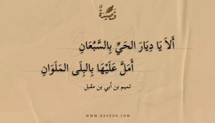 قصيدة ألا يا ديار الحي بالسبعان