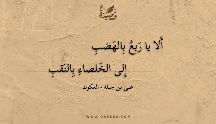 قصيدة ألا يا ربع بالهضب