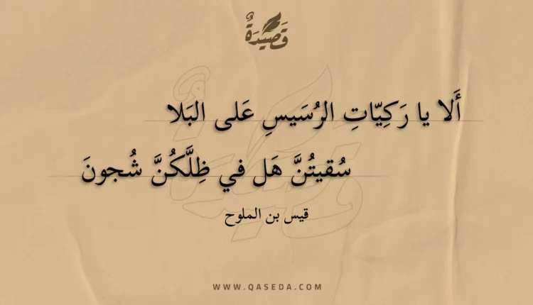 قصيدة ألا يا ركيات الرسيس على البلا