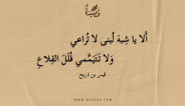 قصيدة ألا يا شبه لبنى لا تراعي
