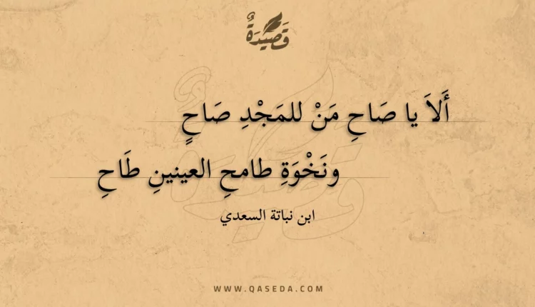 قصيدة ألا يا صاح من للمجد صاح