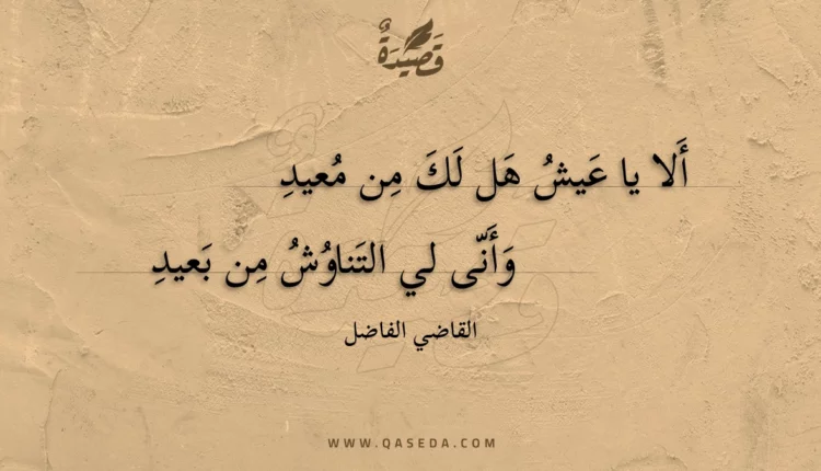 قصيدة ألا يا عيش هل لك من معيد