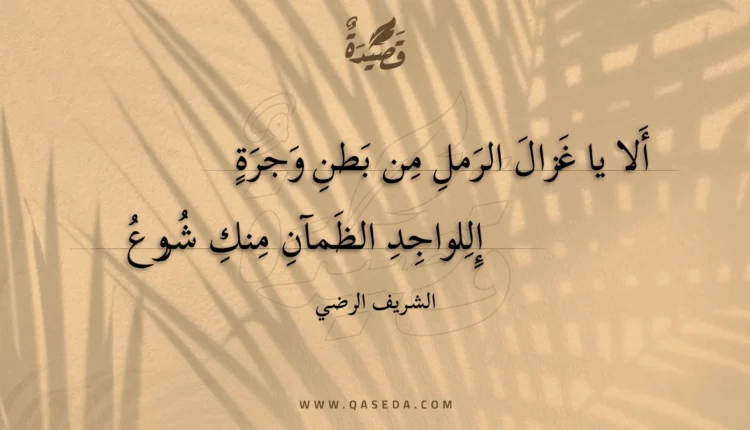 قصيدة ألا يا غزال الرمل من بطن وجرة