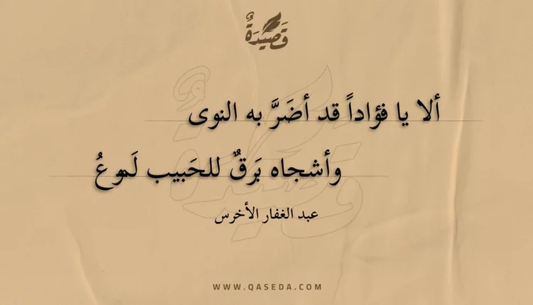 قصيدة ألا يا فؤادا قد أضر به النوى