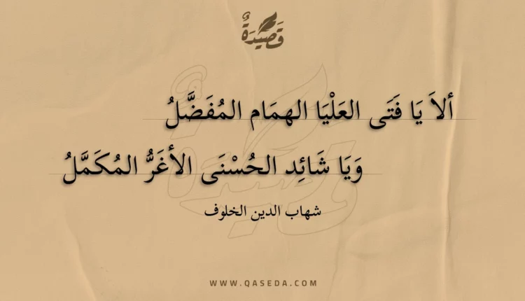قصيدة ألا يا فتى العليا الهمام المفضل