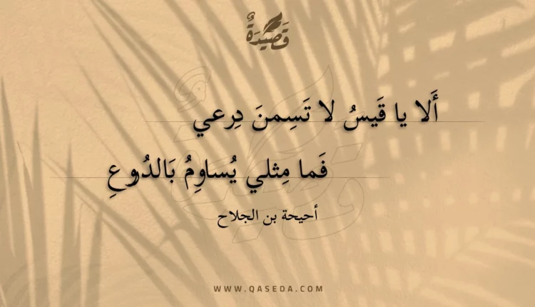 قصيدة ألا يا قيس لا تسمن درعي