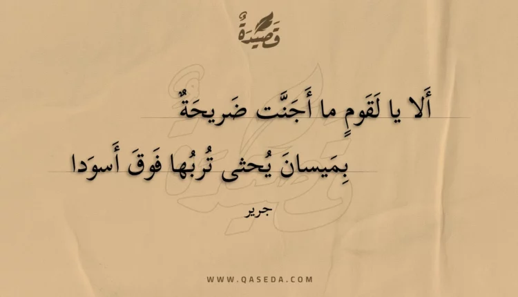 قصيدة ألا يا لقوم ما أجنت ضريحة