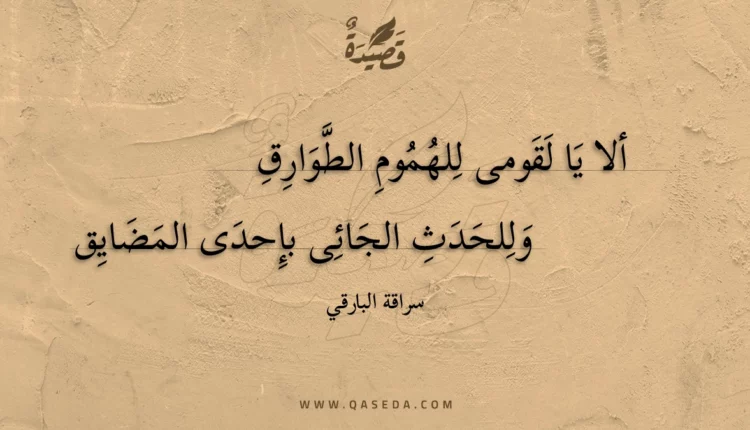 قصيدة ألا يا لقومى للهموم الطوارق