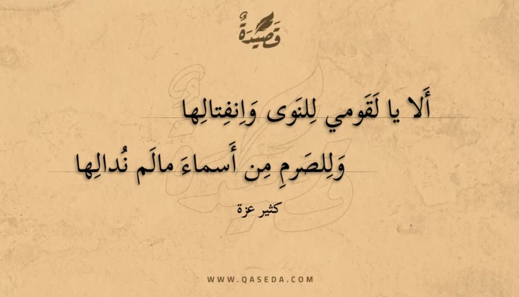 قصيدة ألا يا لقومي للنوى وانفتالها