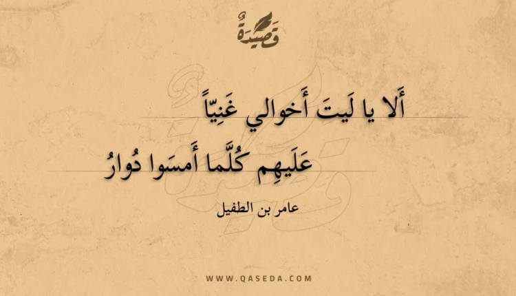 قصيدة ألا يا ليت أخوالي غنيا