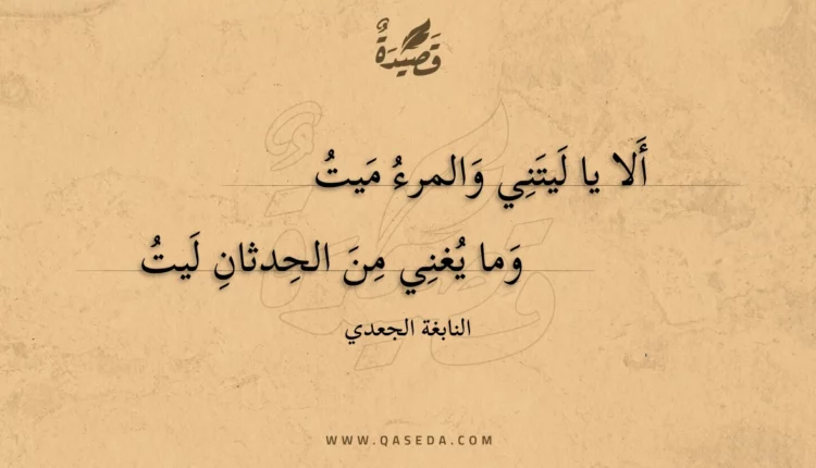 قصيدة ألا يا ليتني والمرء ميت