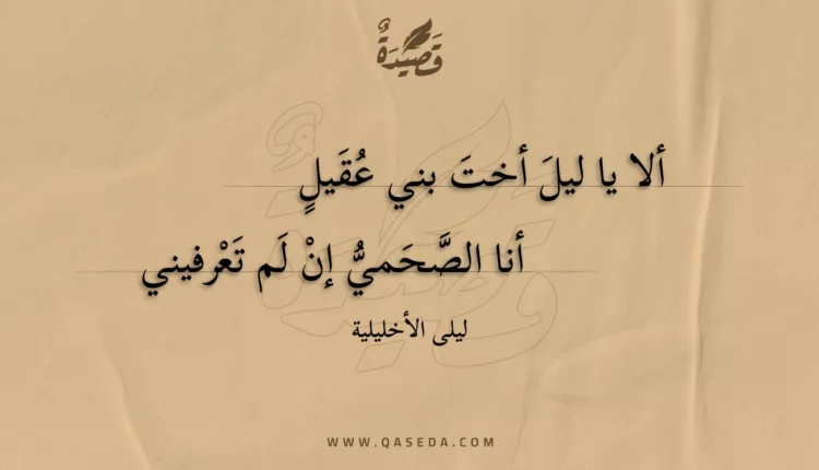 قصيدة ألا يا ليل أخت بني عقيل