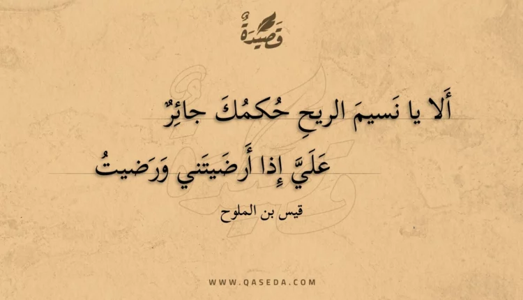قصيدة ألا يا نسيم الريح حكمك جائر