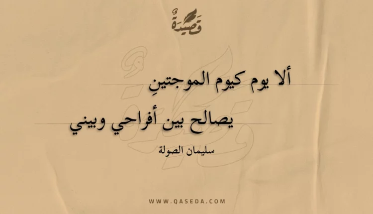 قصيدة ألا يوم كيوم الموجتينِ