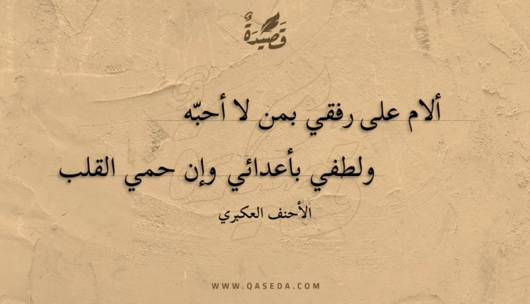 قصيدة ألام على رفقي بمن لا أحبه