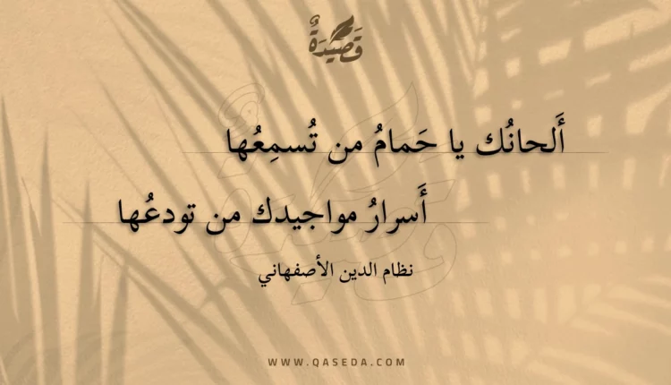 قصيدة ألحانك يا حمام من تسمعها
