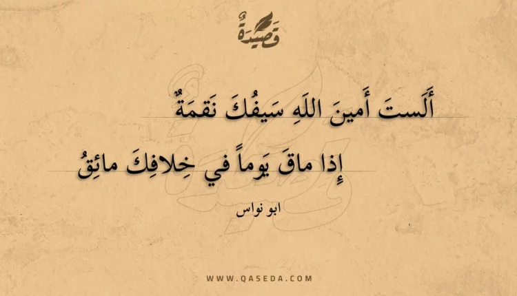 قصيدة ألست أمين الله سيفك نقمة