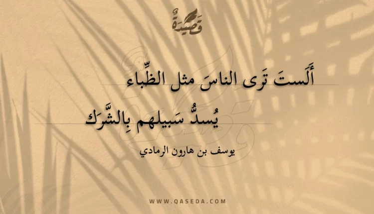 قصيدة ألست ترى الناس مثل الظباء