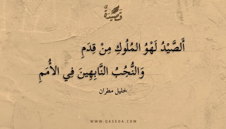 قصيدة ألصيد لهو الملوك من قدم