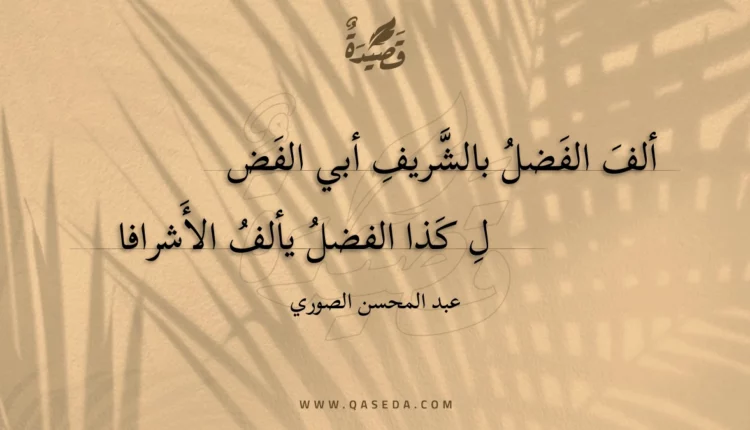 قصيدة ألف الفضل بالشريف أبي الفضل