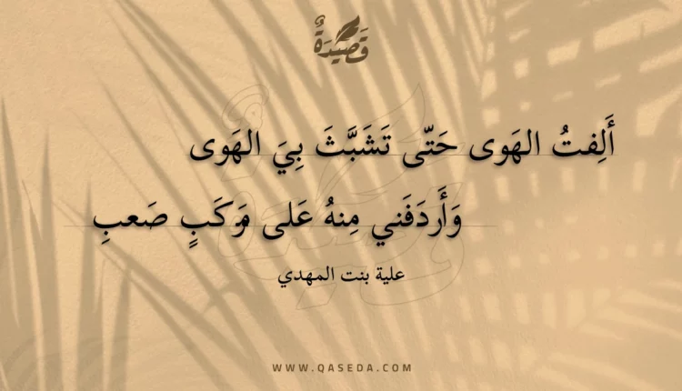 قصيدة ألفت الهوى حتى تشبث بي الهوى