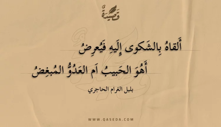قصيدة ألقاه بالشكوى إليه فيعرض