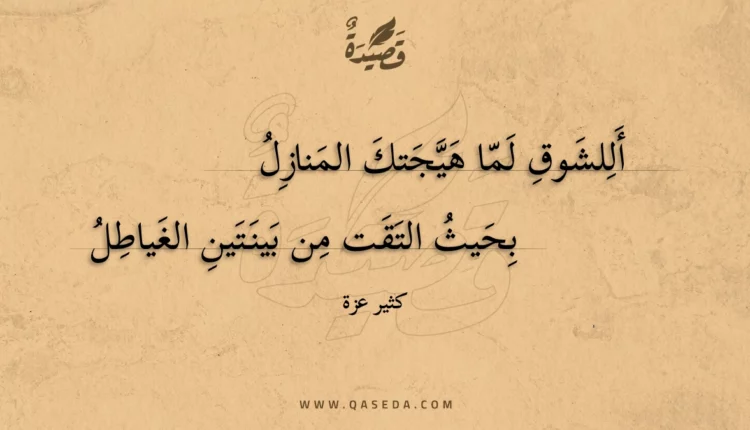 قصيدة أللشوق لما هيجتك المنازل