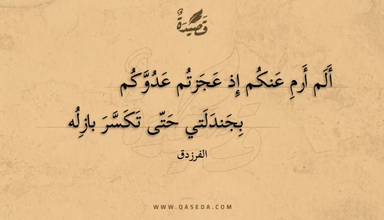 قصيدة ألم أرم عنكم إذ عجزتم عدوكم