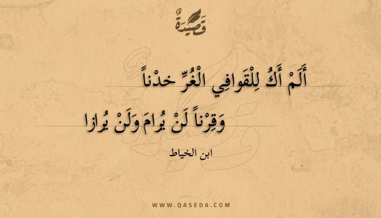 قصيدة ألم أك للقوافي الغر خدنا