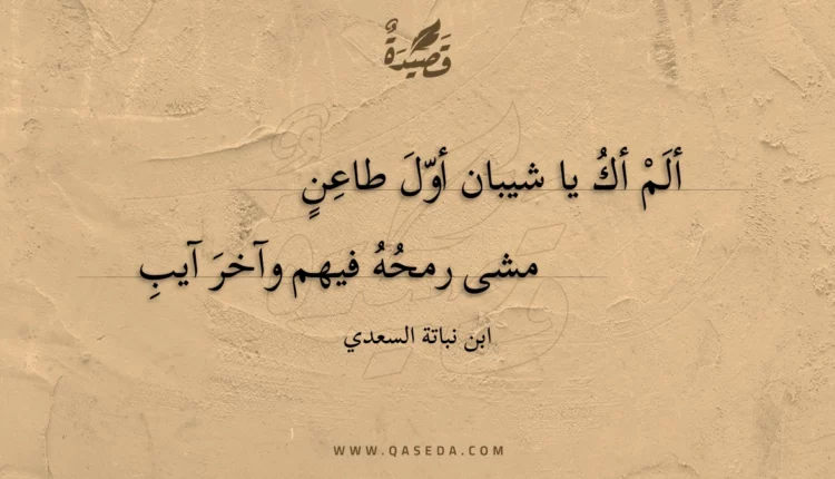قصيدة ألم أك يا شيبان أول طاعن