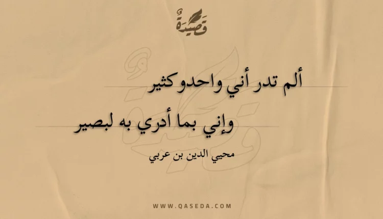 قصيدة ألم تدر أني واحد وكثير