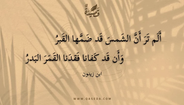 قصيدة ألم تر أن الشمس قد ضمها القبر
