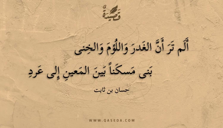قصيدة ألم تر أن الغدر واللؤم والخنى