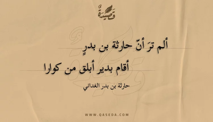 قصيدة ألم تر أن حارثة بن بدرٍ