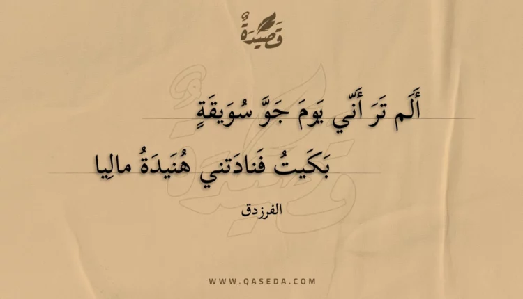 قصيدة ألم تر أني يوم جو سويقة