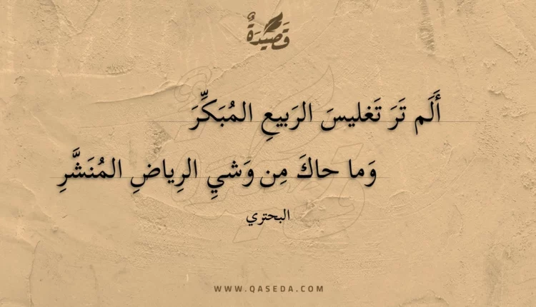 قصيدة ألم تر تغليس الربيع المبكر