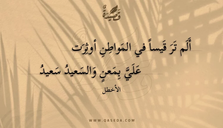 قصيدة ألم تر قيسا في المواطن أوثرت