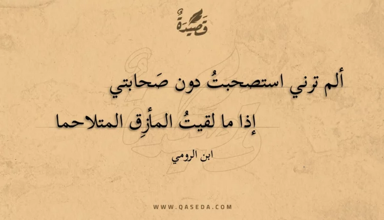قصيدة ألم ترني استصحبت دون صحابتي