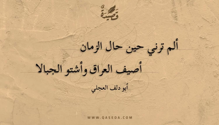 قصيدة ألم ترني حين حال الزمان