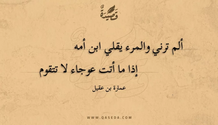 قصيدة ألم ترني والمرء يقلي ابن أمه إذا
