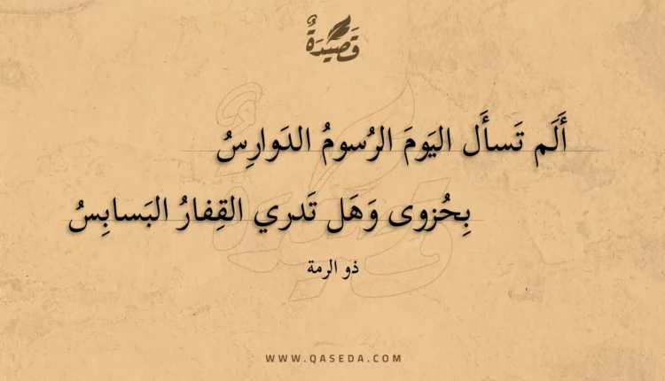 قصيدة ألم تسأل اليوم الرسوم الدوارس
