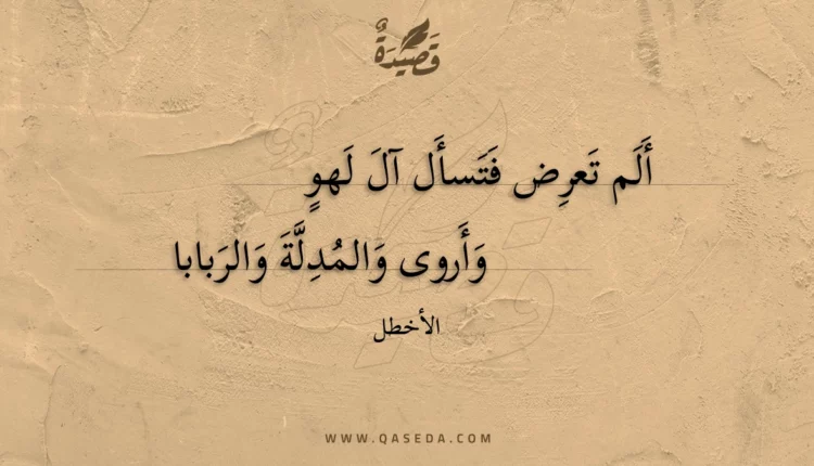 قصيدة ألم تعرض فتسأل آل لهو
