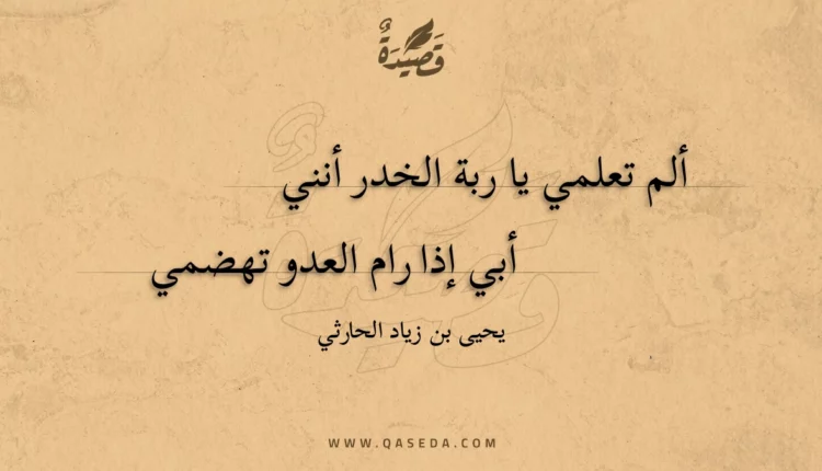 قصيدة ألم تعلمي يا ربة الخدر أنني