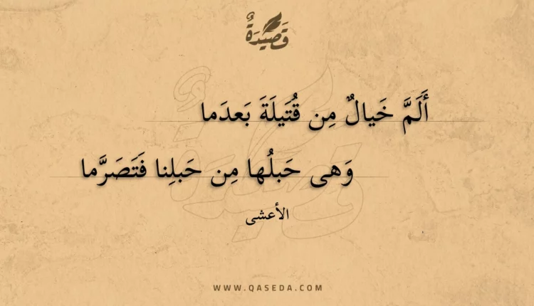 قصيدة ألم خيال من قتيلة بعدما