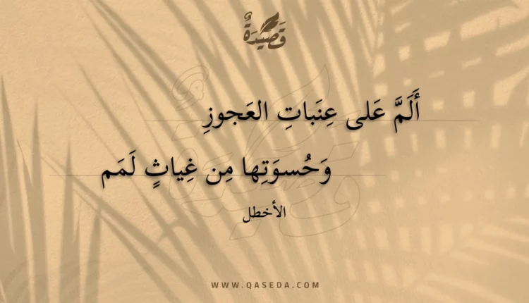 قصيدة ألم على عنبات العجوز