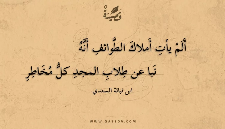 قصيدة ألم يأت أملاك الطوائف أنه
