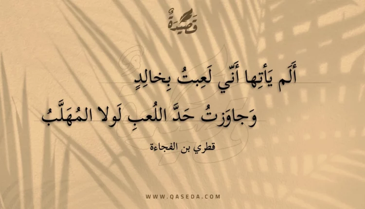 قصيدة ألم يأتها أني لعبت بخالد