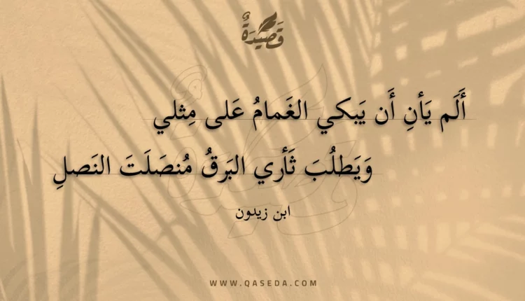 قصيدة ألم يأن أن يبكي الغمام على مثلي